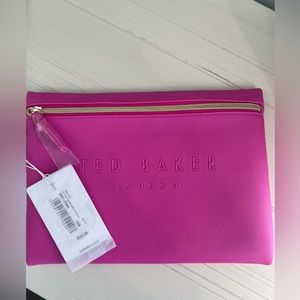 Hot pink Ted Baker London wristlet pouch